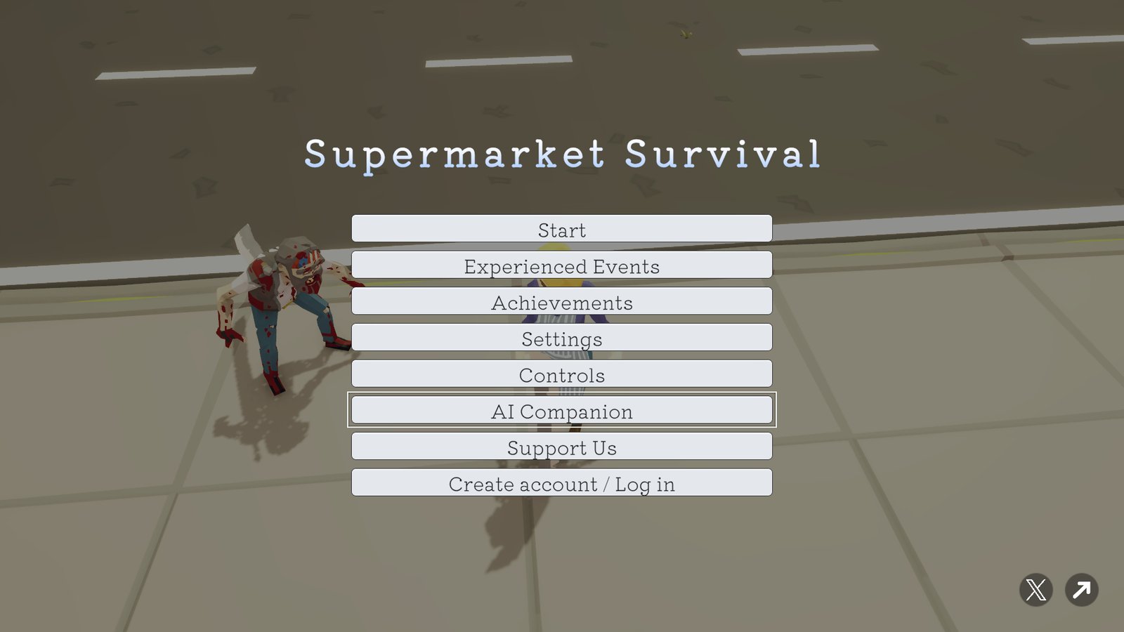 The title screen with AI Companion selected in the menu